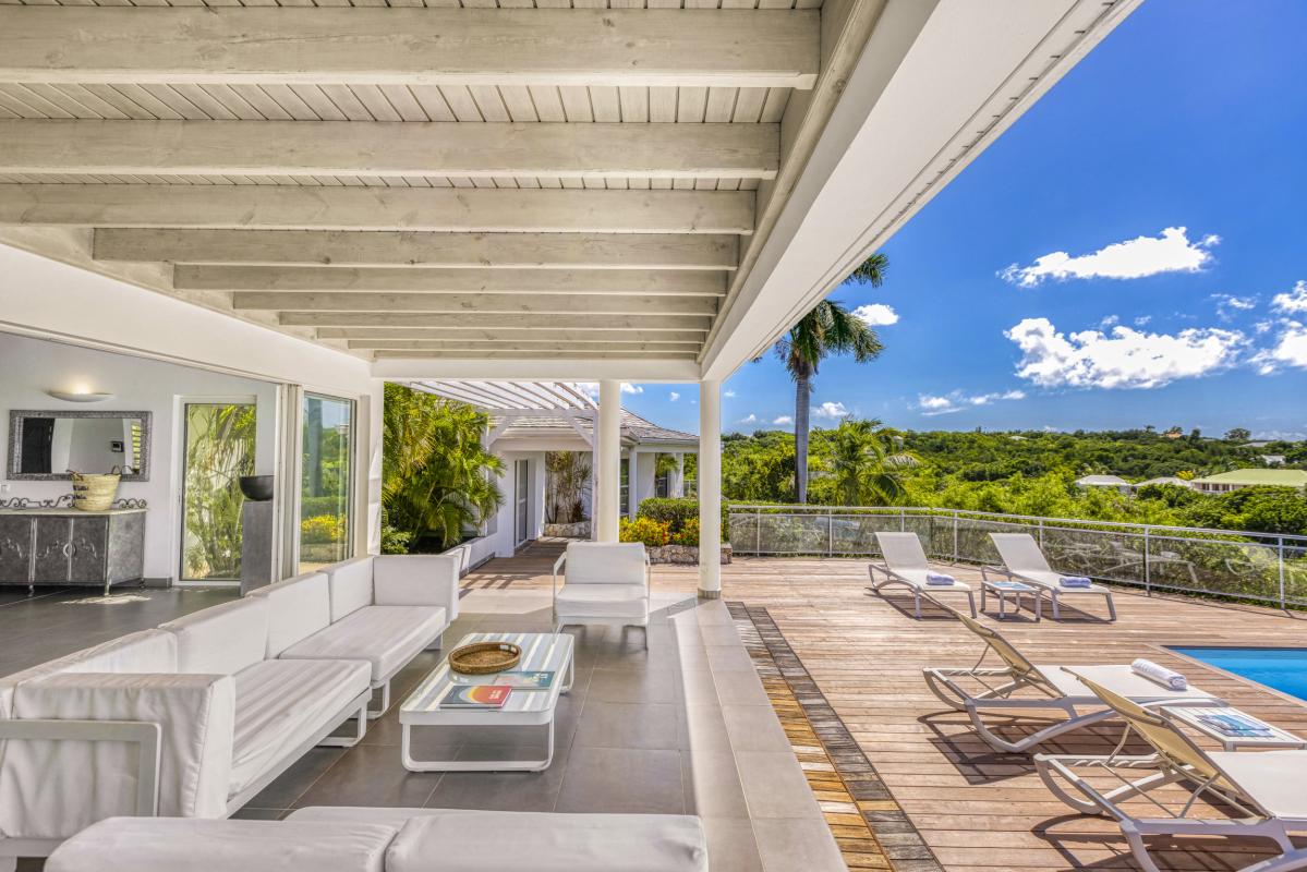 12.Location villa No Limit vue mer Saint Martin les Terres Basses - Terrasse